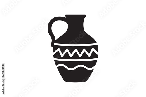 Regional Pottery icon silhouette vector with white background