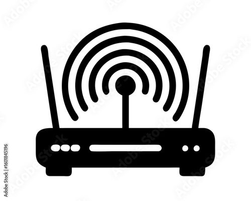Wireless router signal transmission silhouette