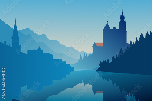 vector illustration of a castle