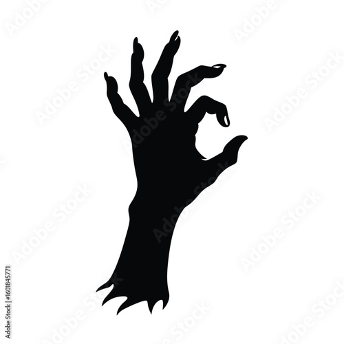 creepy hand reaching out vector silhouette.eps