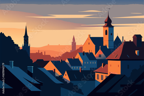 london skyline at sunset vector