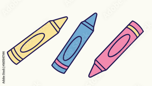 Kid style crayon vector illustrations set with randomly placed fun doodles including nature symbols ideal for child friendly printables