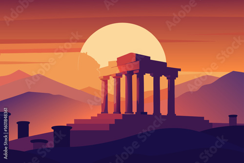 vector illustration of ancient city