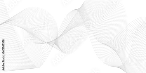 Abstract wave element for design. Digital frequency track equalizer. Stylized line art background. Vector illustration. Wave with lines created using blend tool.

