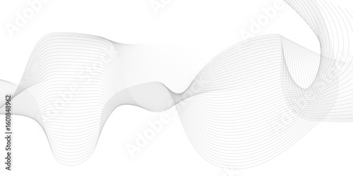 Abstract wave element for design. Digital frequency track equalizer. Stylized line art background. Vector illustration. Wave with lines created using blend tool.
