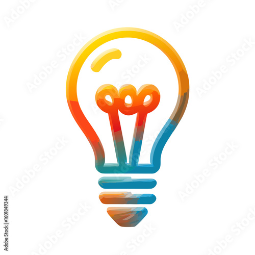 Colorful light bulb icon representing ideas and creativity 
