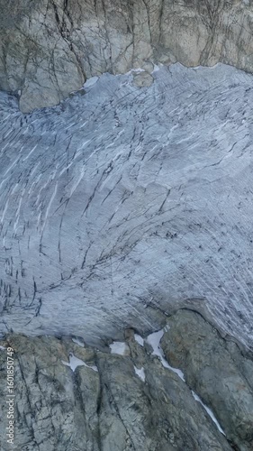 Stunning Aerial View of a Massive Glacier in British Columbia, Canada's Majestic Mountains