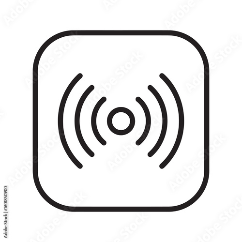 Wireless signal hotspot icon for wifi network connection representing internet access point and radio wave data transmission technology symbol