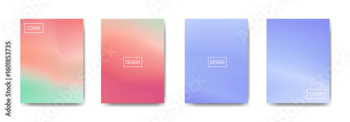 set of abstract background with beautiful gradation color, colorful background for poster flyer banner backdrop.vertical banner.cool fluid background vector illustration