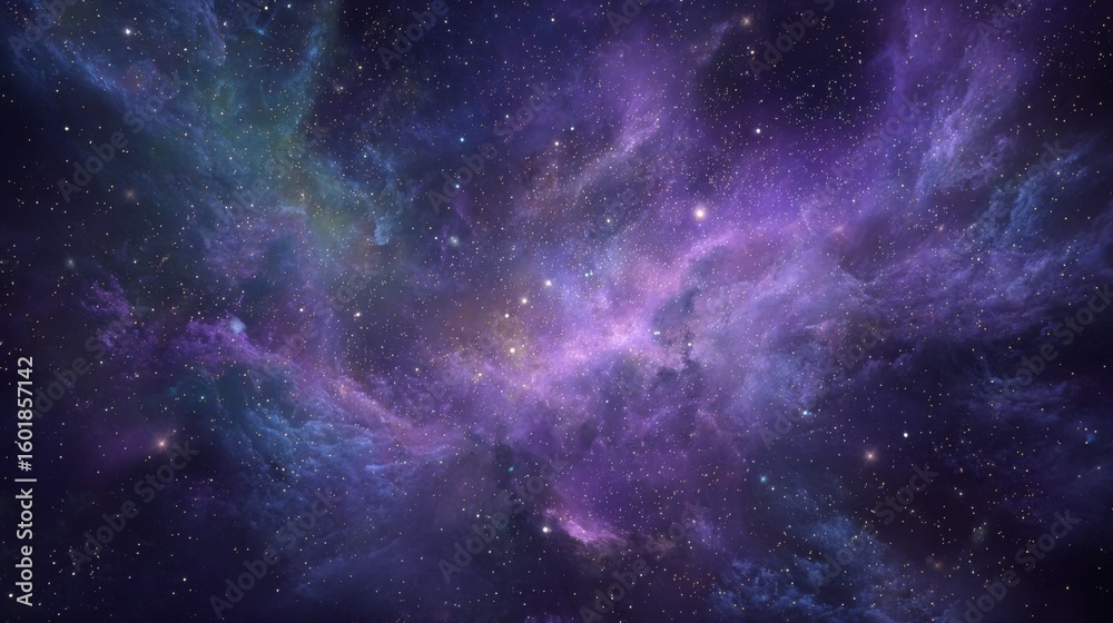 Fototapeta premium Stunning Cosmic Nebula with Colorful Gas Clouds and Twinkling Stars in Deep Space for Stunning Visual Experiences