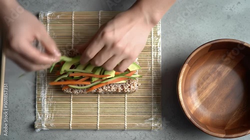 Sushi roll assembly step by step