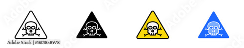 Toxic Chemical Warning  Icon Set Multiple Stlye Collection