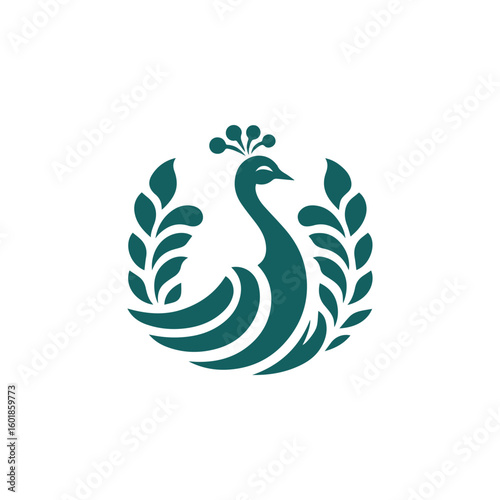 Elegant peacock logo