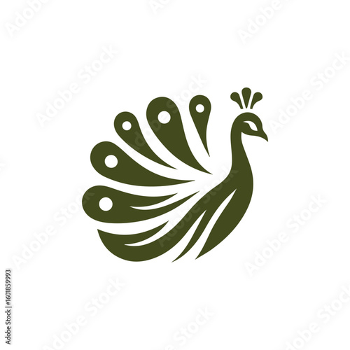 Elegant peacock logo