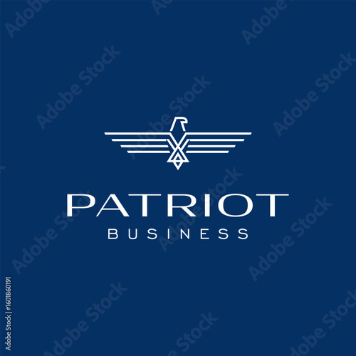 Modern line art eagle logo for HR consulting in family businesses. Ideal for veteran-owned firms, corporate strategy, and leadership branding with patriotic and trustworthy appeal.