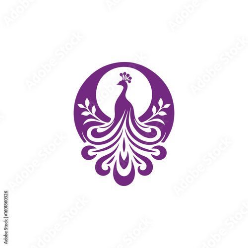 Elegant peacock logo