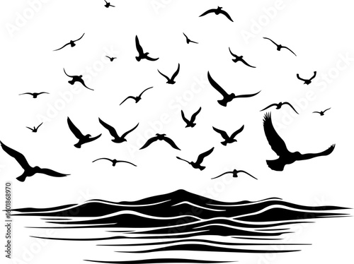 silhouettes of birds, bird, silhouette, vector, animal, flying, illustration, nature, birds, black, fly, wing, sea, icon, wings, fish, dove, wild, wildlife, pigeon, drawing, seagull, sky, animals, fre