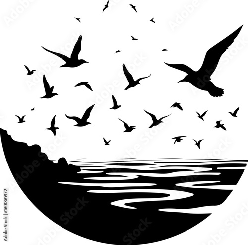 silhouettes of birds, bird, silhouette, vector, animal, flying, illustration, nature, birds, black, fly, wing, sea, icon, wings, fish, dove, wild, wildlife, pigeon, drawing, seagull, sky, animals, fre
