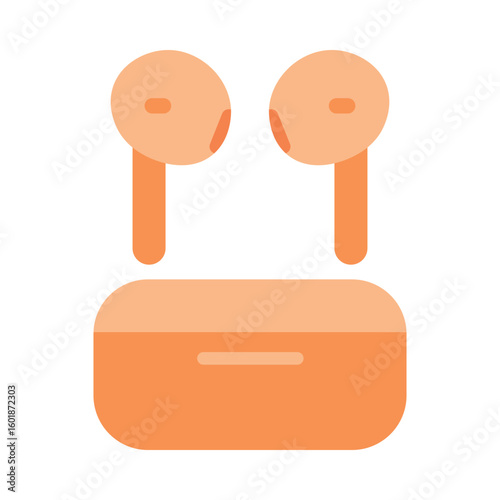 Wireless Earbuds with Charging Case Illustration