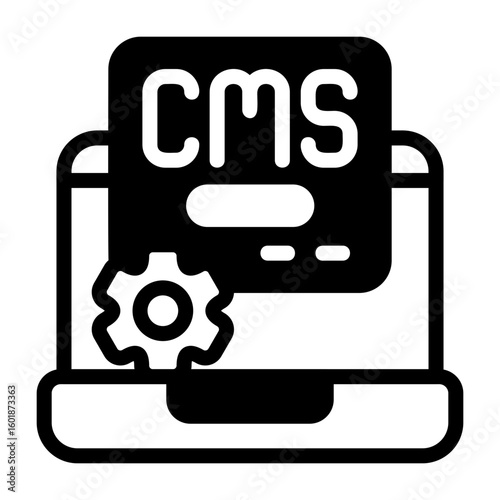 Content Management System Semi Solid Icon Style