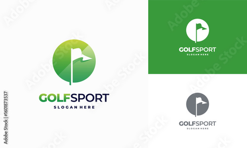 Iconic Golf logo designs concept, Golf Land logo designs concept vector
