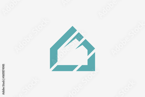 Minimalist unique technology move home logo 
