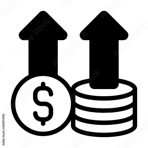 Wealth Growth Semi Solid Icon Style