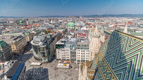 Photography Panoramic aerial view of Vienna, austria, from south tower of st