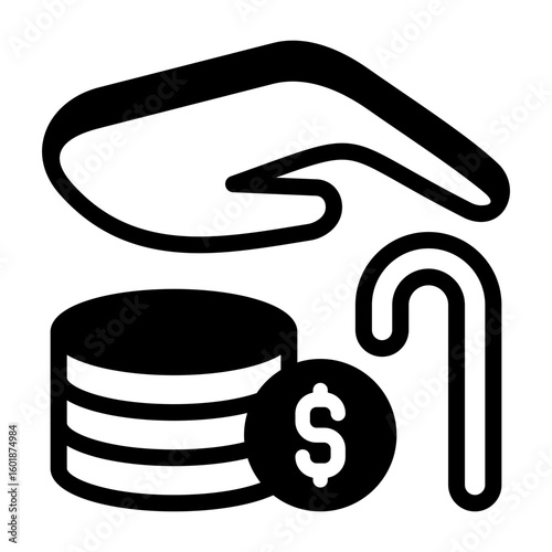 Retirement Fund Semi Solid Icon Style