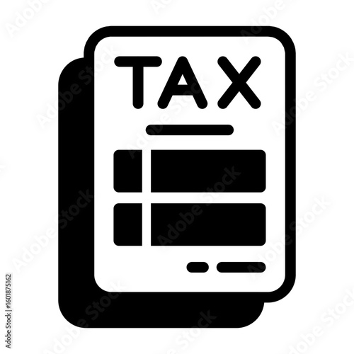 Tax Invoice Semi Solid Icon Style