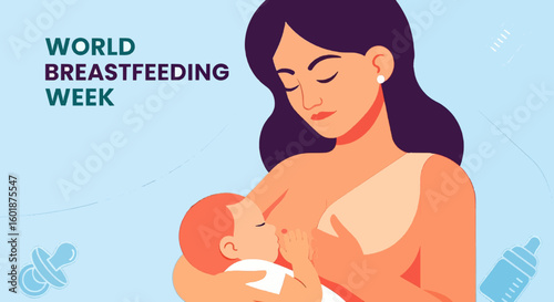 Mother lovingly nurses baby celebrating World Breastfeeding Week with warmth