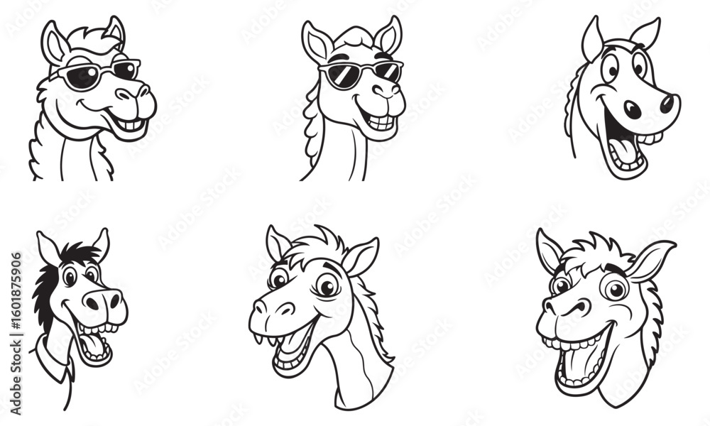Obraz premium A drawing of a camel is a line art illustration