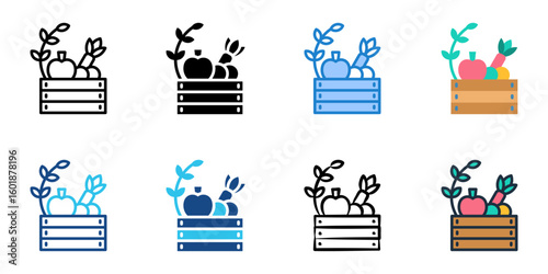 Harvest icon set multiple style collection 
