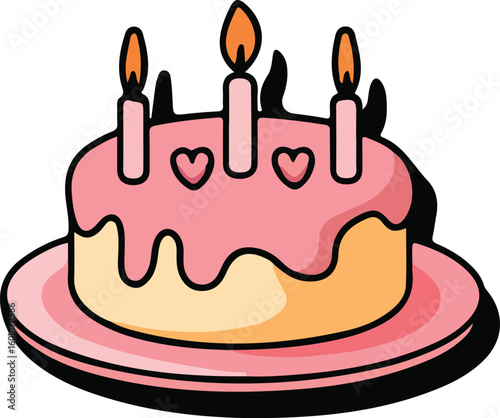 birthday cake with candles