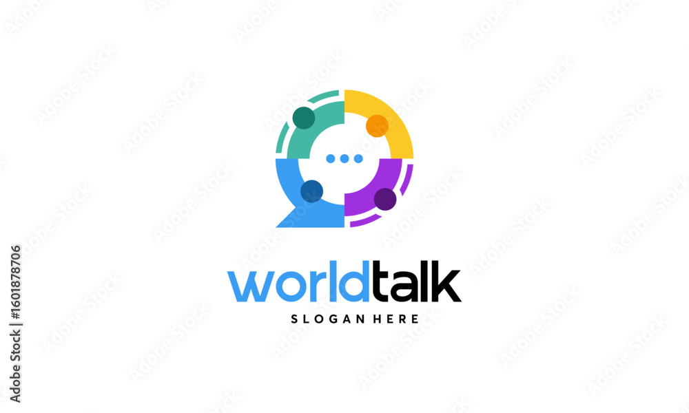 World Forum logo designs concept vector, World Talk logo symbol designs, Discuss symbol World Forum logo designs concept vector, World Talk logo symbol designs, Discuss symbol