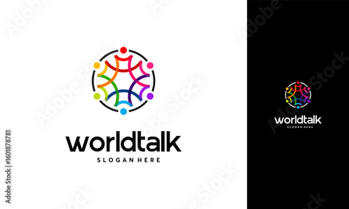 World Forum logo designs concept vector, World Talk logo symbol designs, Discuss symbol