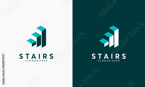 Simple Stairs logo vector modern graphic, Stairway logo symbol icon