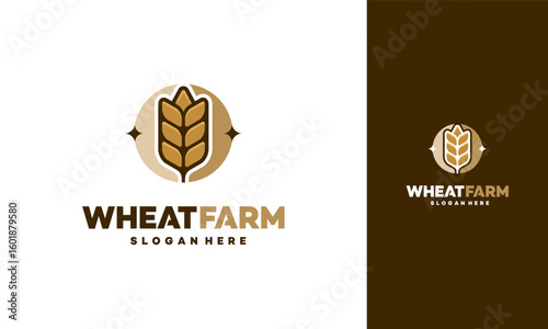 Luxury Grain wheat logo concept, Agriculture wheat Logo Template vector icon