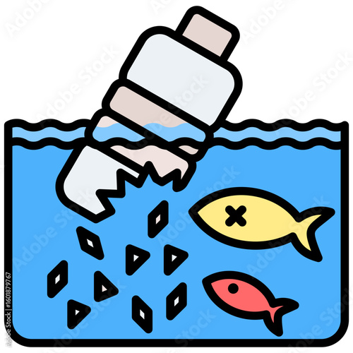 Microplastic Pollution Icon