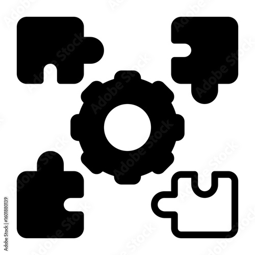 Cooperation icon, glyph icon style