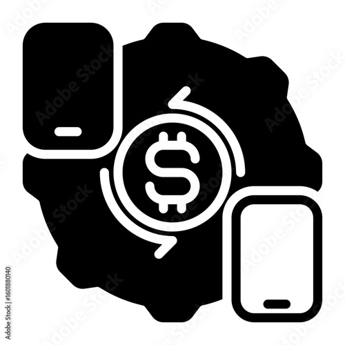 money transfer icon, glyph icon style