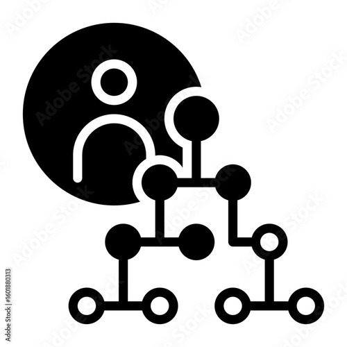 hierarchical structure icon, glyph icon style