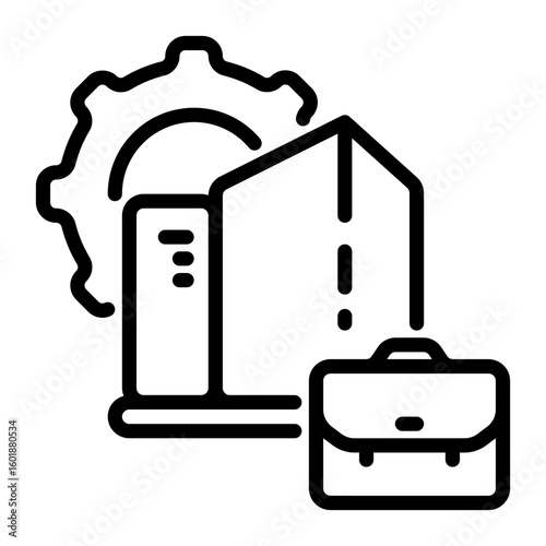 building icon, line icon style