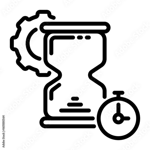 hourglass icon, line icon style