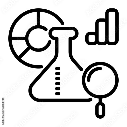 research icon, line icon style