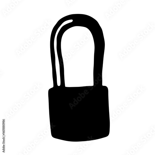 Abstract minimalist padlock illustration on a white background for security purposes