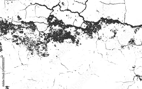 Cracked distressed surface with rough texture and dark patches vector