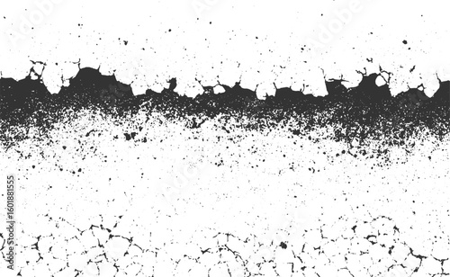 Cracked distressed surface with scattered speckles and irregular dark patches abstract background