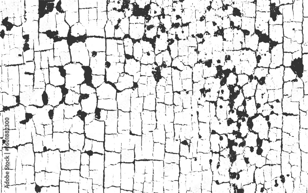 Cracked white surface with black irregular patterns and textures vector