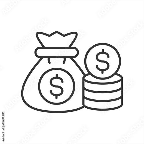 Money Gain Outline Icon